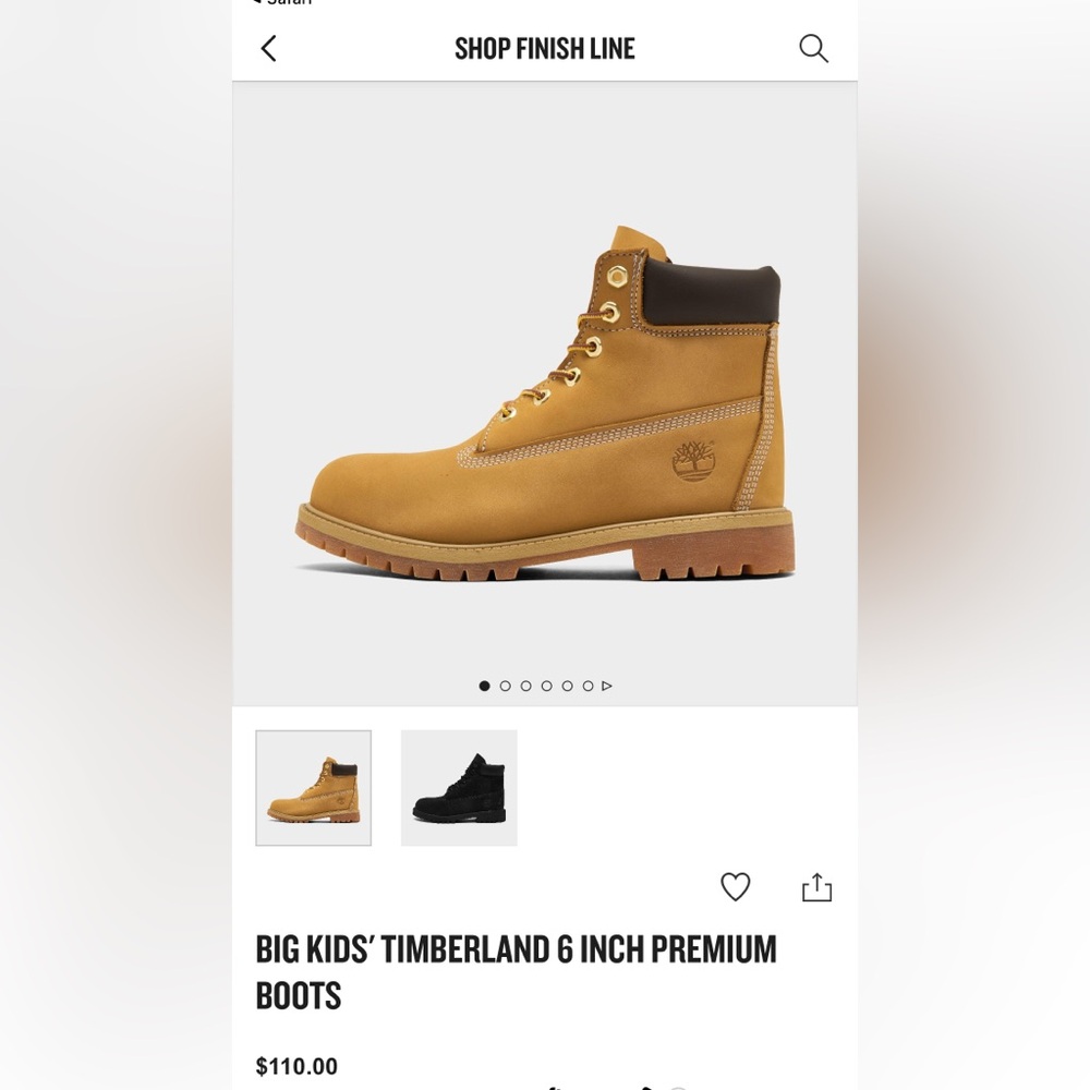 “Big Kid”-Size 4 Timberland Boots (Wheat) - Picture 9 of 9